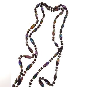 VINTAGE 1960S IRIDESCENT BEADED NECKLACE 29"